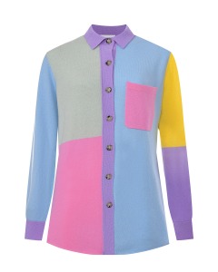 Рубашка из кашемира в стиле color block Allude