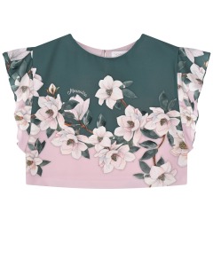 Укороченная блуза с цветочным принтом Monnalisa