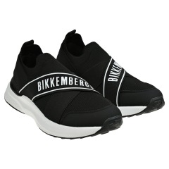 Кроссовки-носки с лого, черные Bikkembergs
