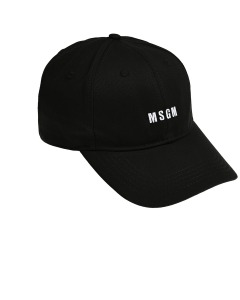 Кепка с вышитым белым логотипом, черная MSGM