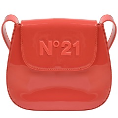 Глянцевая сумка с лого в тон, красная No. 21