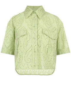 Зеленая рубашка с шитьем Forte dei Marmi Couture