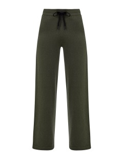 Широкие брюки из трикотажа с поясом на контрастной кулиске
