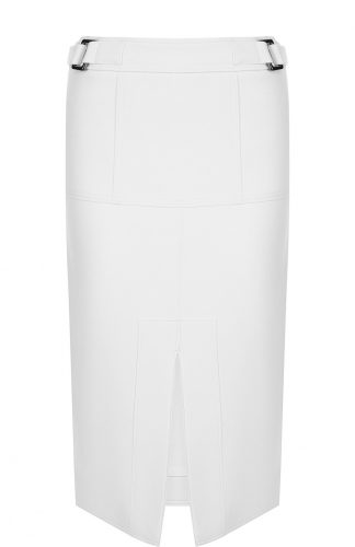 Однотонная шерстяная юбка с разрезом Tom Ford